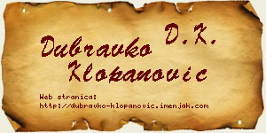 Dubravko Klopanović vizit kartica
